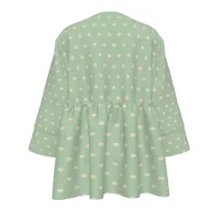 Women's Front V Neck Peplum Tunic Top thumbnail 3
