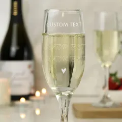 Personalised Champagne Flute, Custom Engraved Wedding Toast Glass, Bridal Keepsake thumbnail 2