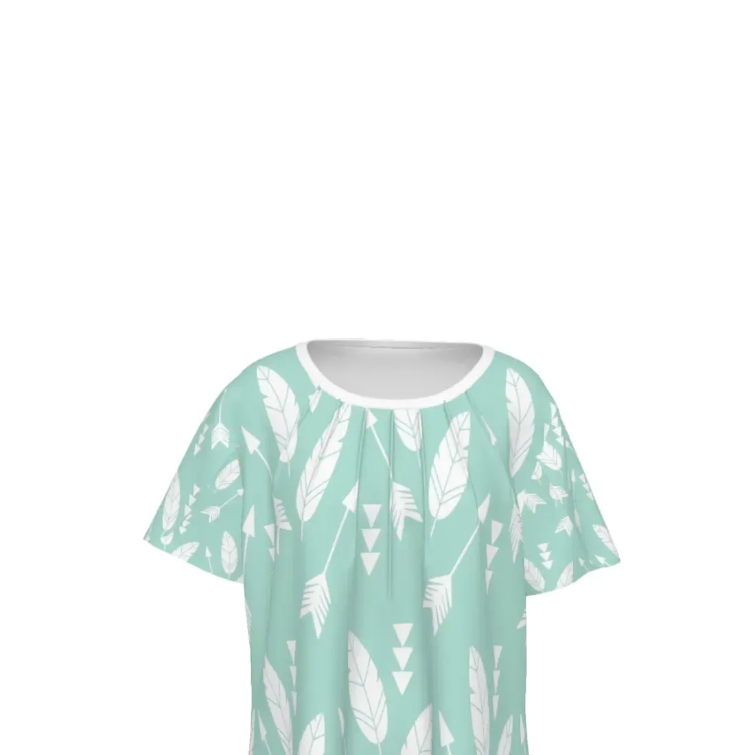 Women's Pleated Crew Neck Short Sleeve Dress — photo 6