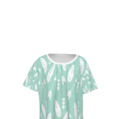 Women's Pleated Crew Neck Short Sleeve Dress thumbnail 6
