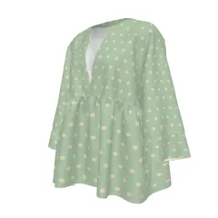 Women's Front V Neck Peplum Tunic Top thumbnail 5
