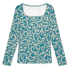 Women's Square Neck Long Sleeve Shirt thumbnail 3