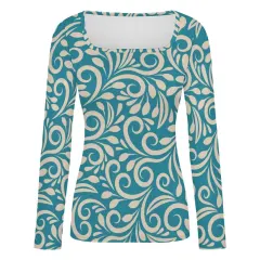 Women's Square Neck Long Sleeve Shirt thumbnail 4
