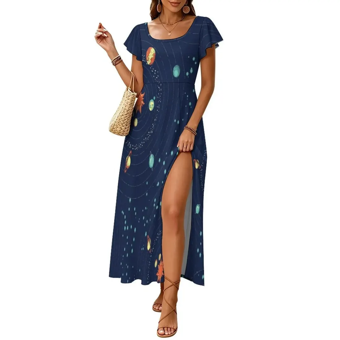 Women's Ruffle Sleeve Back Tie Dress — photo 3