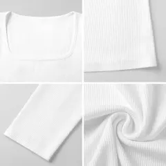 Women's Square Neck Long Sleeve Shirt thumbnail 6