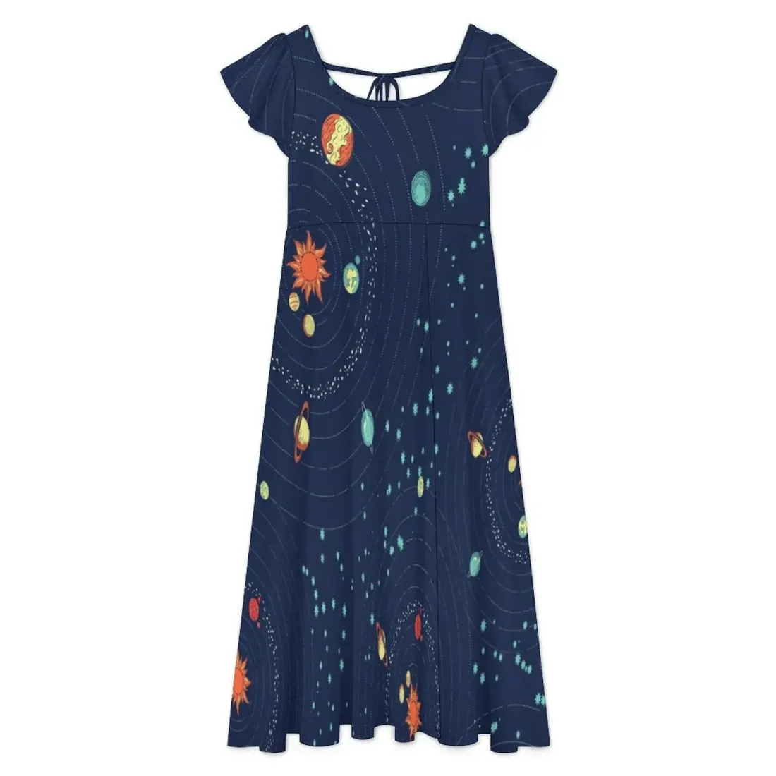 Women's Ruffle Sleeve Back Tie Dress — photo 5