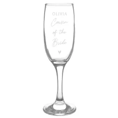 Personalised Champagne Flute, Custom Engraved Wedding Toast Glass, Bridal Keepsake thumbnail 5