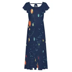 Women's Ruffle Sleeve Back Tie Dress thumbnail 6