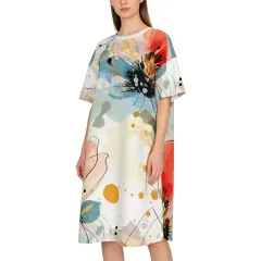 Women's All-Over Print T-Shirt Dress thumbnail 1