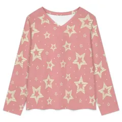 Women's V-Neck Long Sleeve Pajama Set with Pockets thumbnail 3