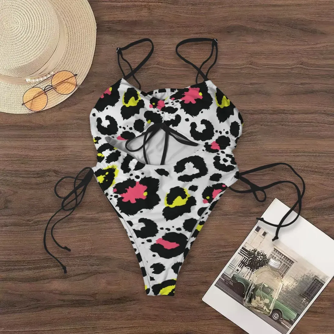 Women's Drawstring Cutout One Piece Swimsuit — photo 4