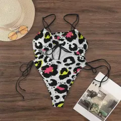 Women's Drawstring Cutout One Piece Swimsuit thumbnail 4