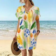 Women's Casual V-Neck Dress thumbnail 1