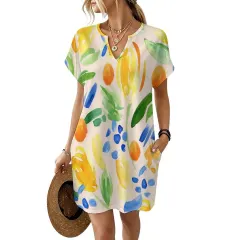 Women's Casual V-Neck Dress thumbnail 2