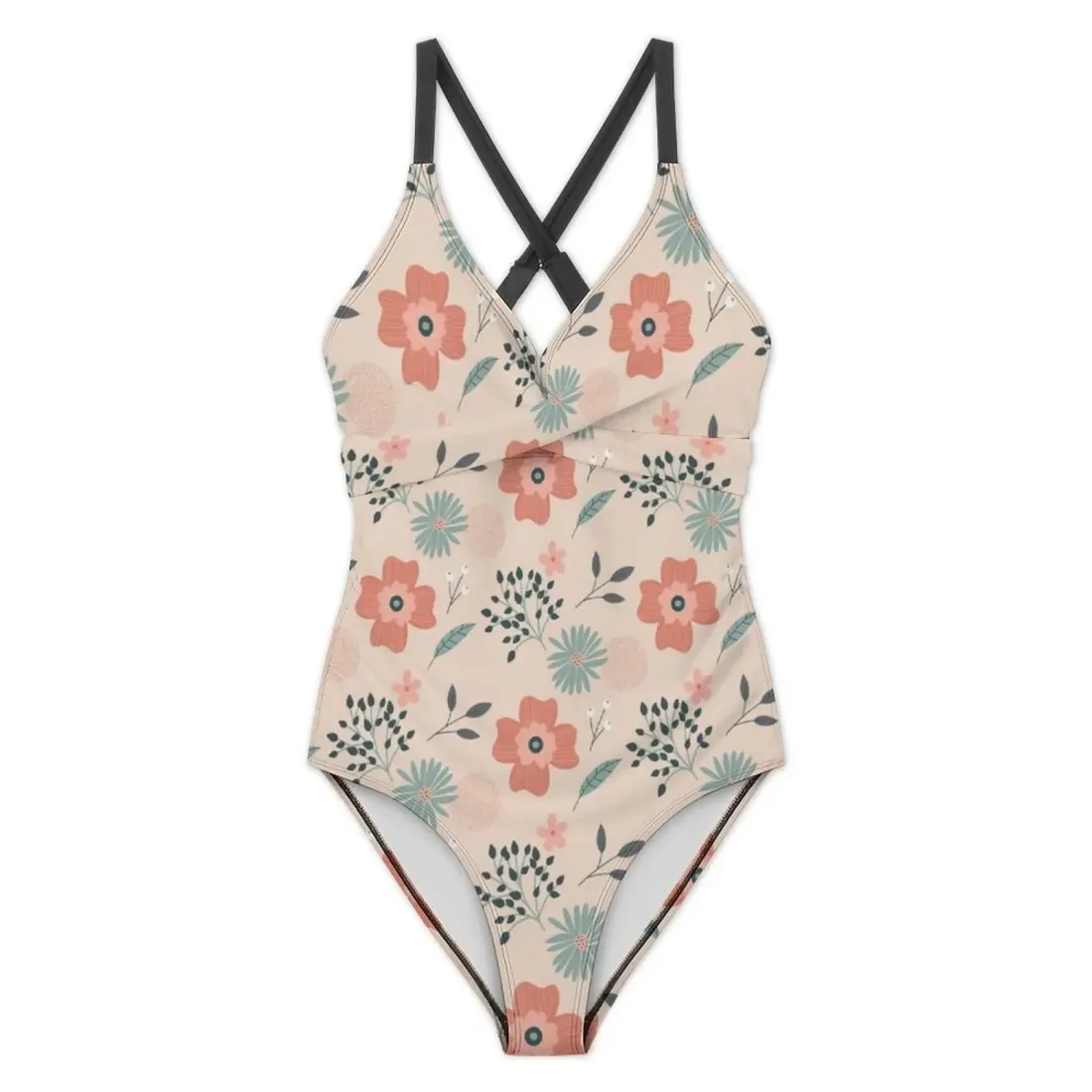 Women's Front Cross Tie Backless One Piece Swimsuit — photo 3