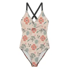 Women's Front Cross Tie Backless One Piece Swimsuit thumbnail 3