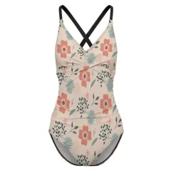 Women's Front Cross Tie Backless One Piece Swimsuit thumbnail 4