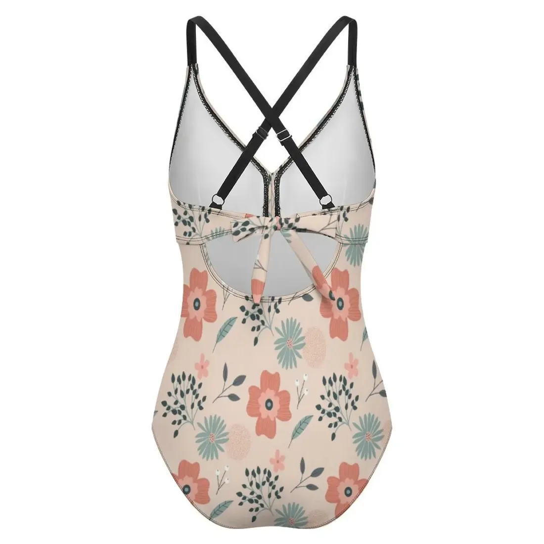 Women's Front Cross Tie Backless One Piece Swimsuit — photo 5