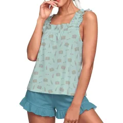 Women's Ruffled Cami Top & Shorts Pajama Set thumbnail 4