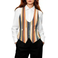 Women's Sleeveless Suit Vest with Buttons thumbnail 2