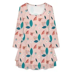 Women's Square Neck Ruffled Mini Dress thumbnail 3