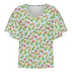 Women's V-Neck Cold Shoulder Flutter Sleeve Blouse thumbnail 4