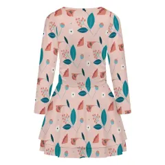 Women's Square Neck Ruffled Mini Dress thumbnail 5