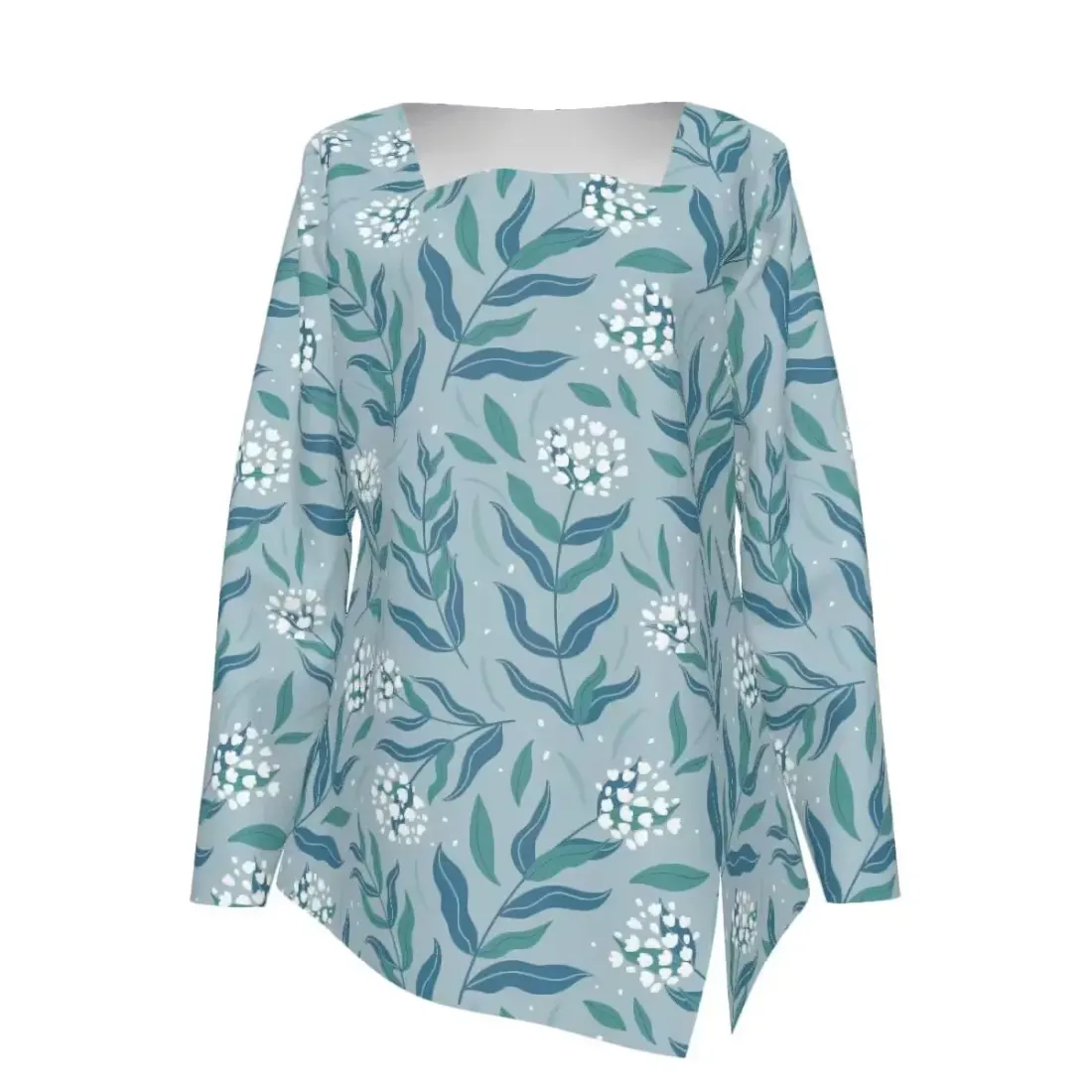 Women's Square Neck Top With Split Hem — photo 2