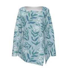 Women's Square Neck Top With Split Hem thumbnail 2