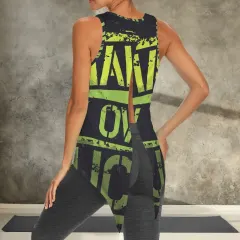Backless Split Knotted Yoga Active Tank Tops thumbnail 3