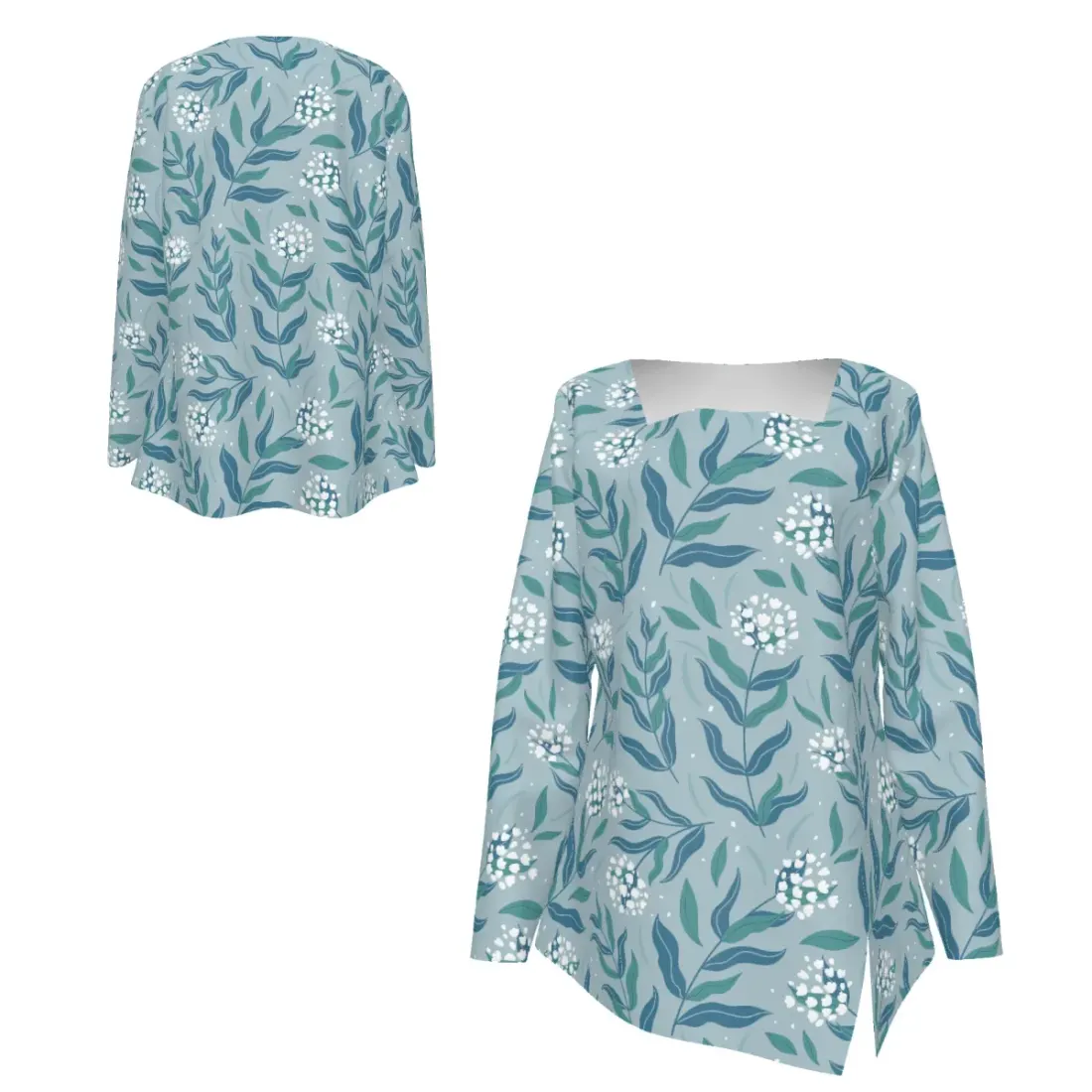 Women's Square Neck Top With Split Hem — photo 6