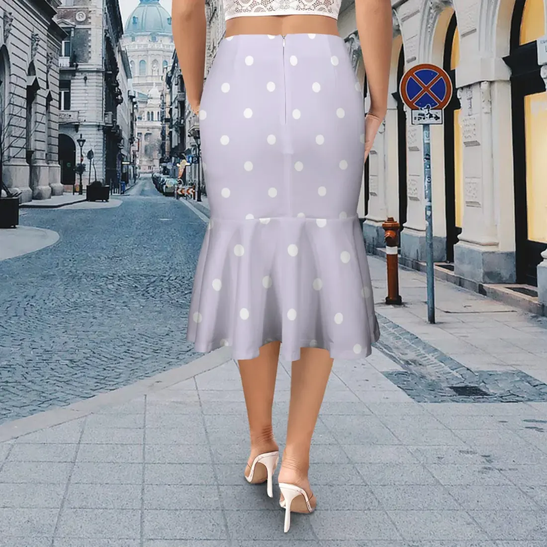 Women's High Waist Mermaid Hem Skirt — photo 3