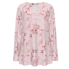 Women's Split Neck Button-Down Long Sleeve Top thumbnail 2