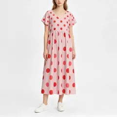 Women's Chiffon V-neck Short-Sleeved Loose Dress thumbnail 1