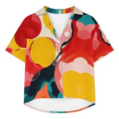 Women's V-neck Short Sleeve Blouse with Chest Pocket thumbnail 3