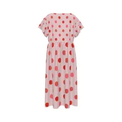Women's Chiffon V-neck Short-Sleeved Loose Dress thumbnail 3