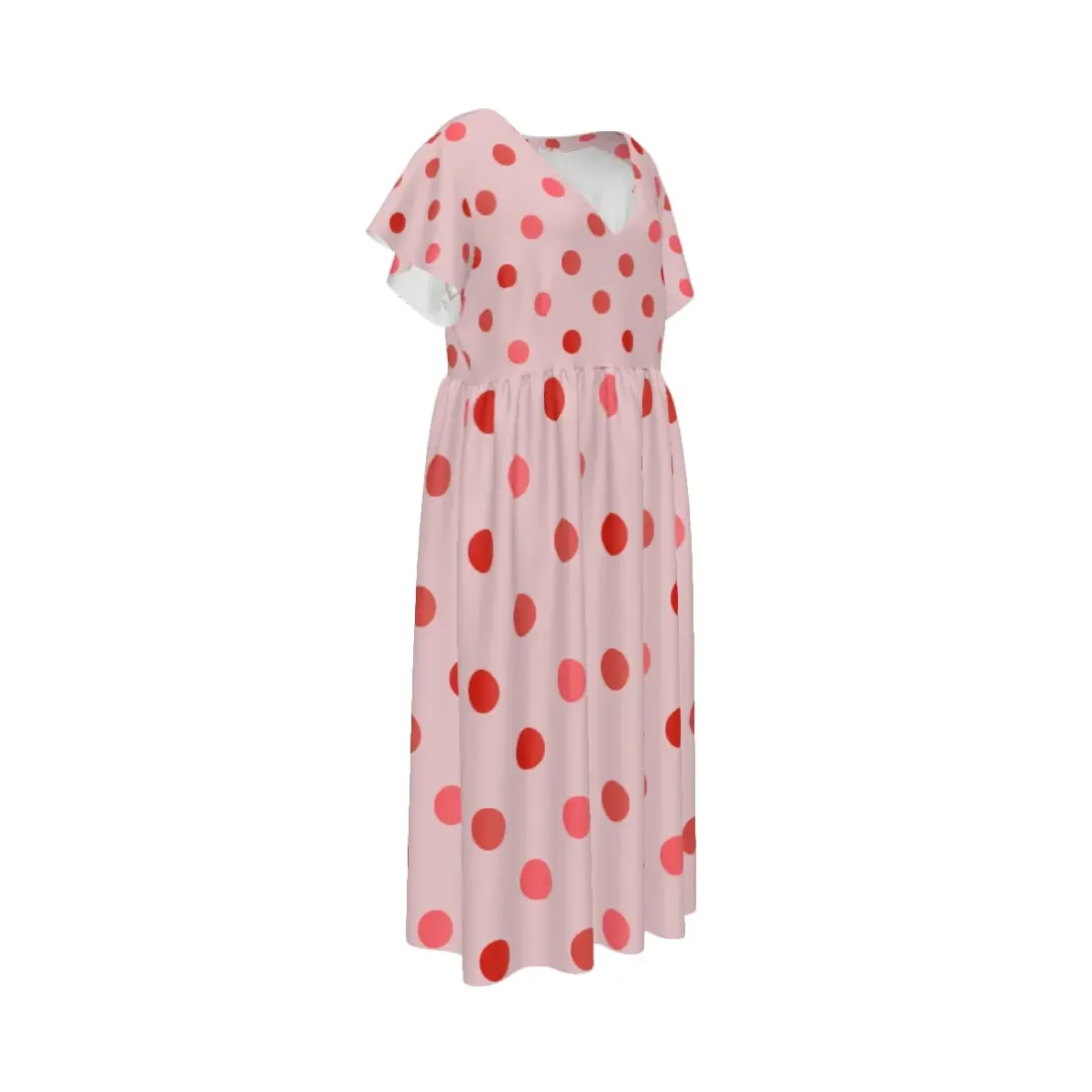 Women's Chiffon V-neck Short-Sleeved Loose Dress — photo 4