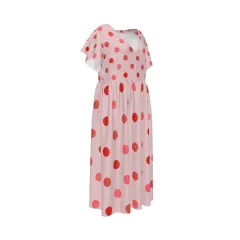 Women's Chiffon V-neck Short-Sleeved Loose Dress thumbnail 4