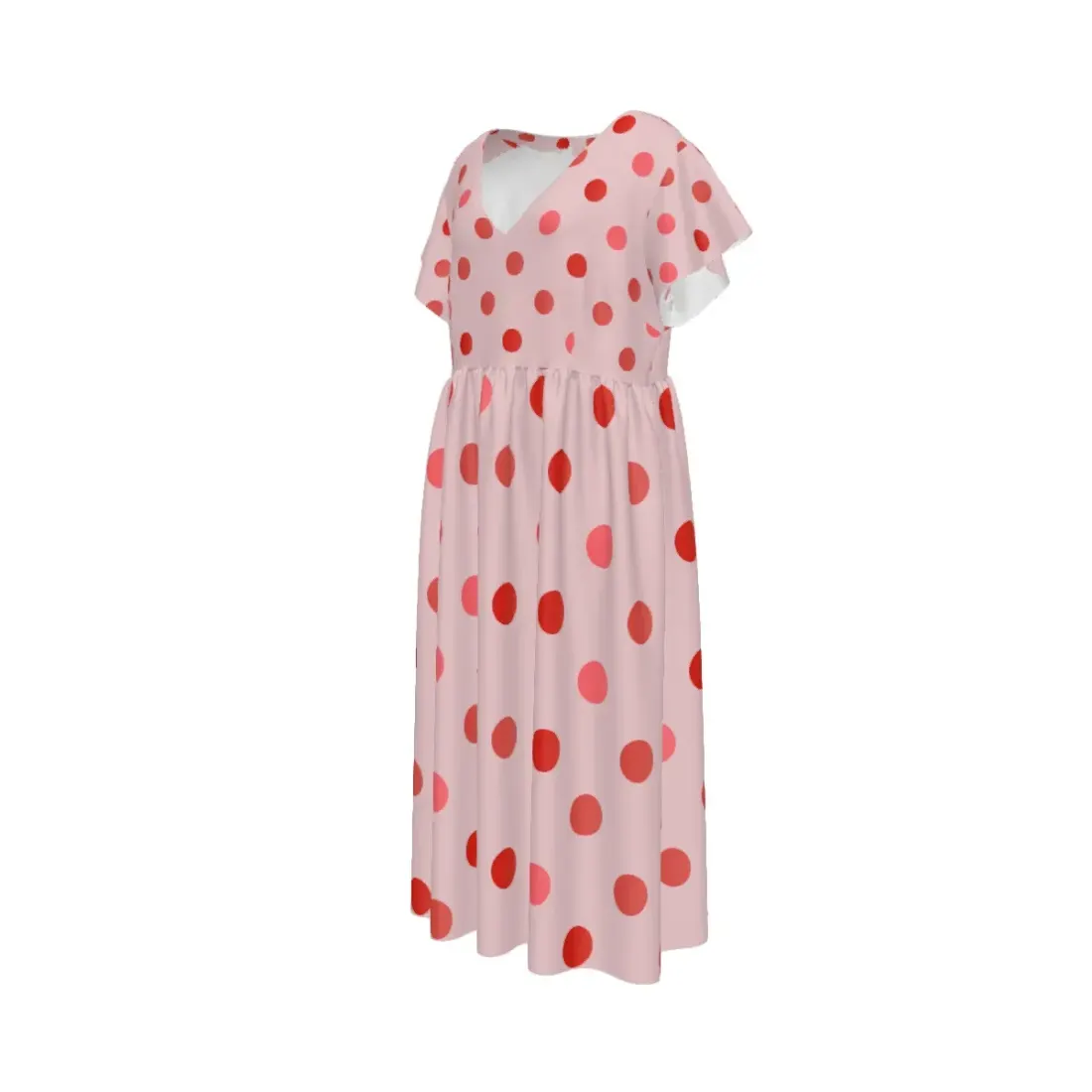 Women's Chiffon V-neck Short-Sleeved Loose Dress — photo 5