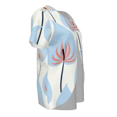 Women's Layered Front Shirt with Decorative Button thumbnail 4