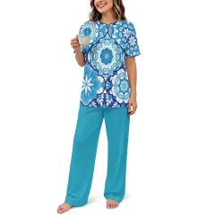 Women's Short Sleeved Pajama Set thumbnail 2