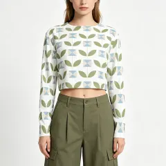 Women's Cropped Crew Neck Sun Protection Shirt thumbnail 2