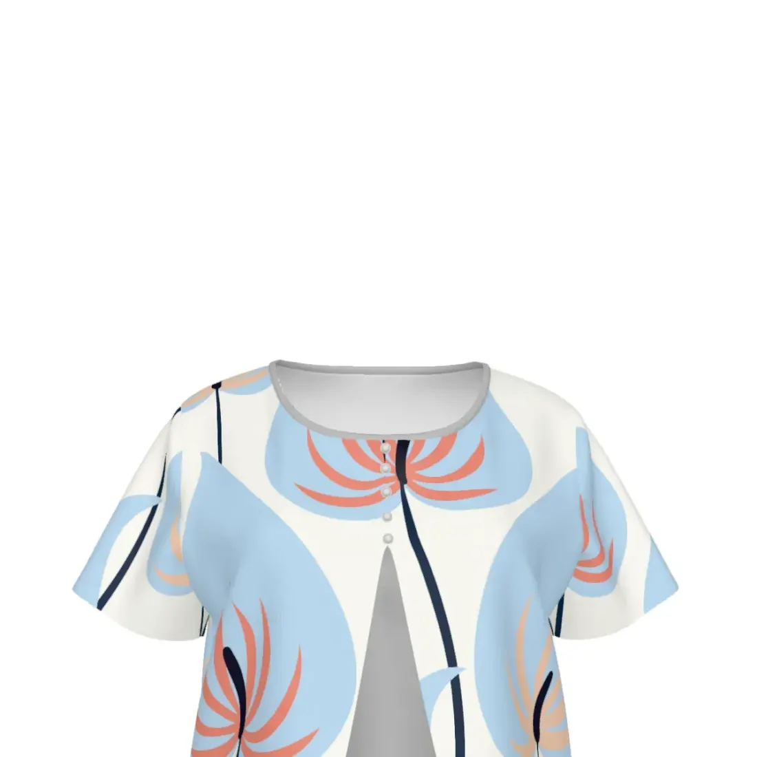 Women's Layered Front Shirt with Decorative Button — photo 6