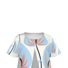 Women's Layered Front Shirt with Decorative Button thumbnail 6