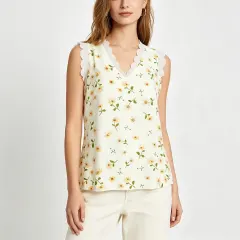 Women's Lace Trim V-Neck Tank Top thumbnail 1