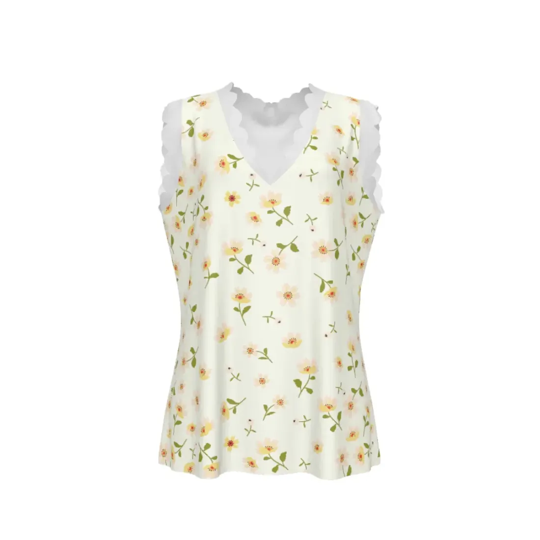 Women's Lace Trim V-Neck Tank Top — photo 2