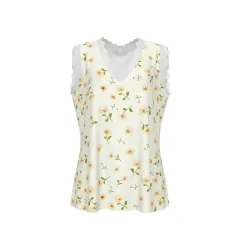 Women's Lace Trim V-Neck Tank Top thumbnail 2