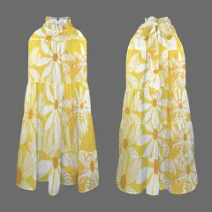 Halter Pleated Sleeveless Casual Dresses thumbnail 4