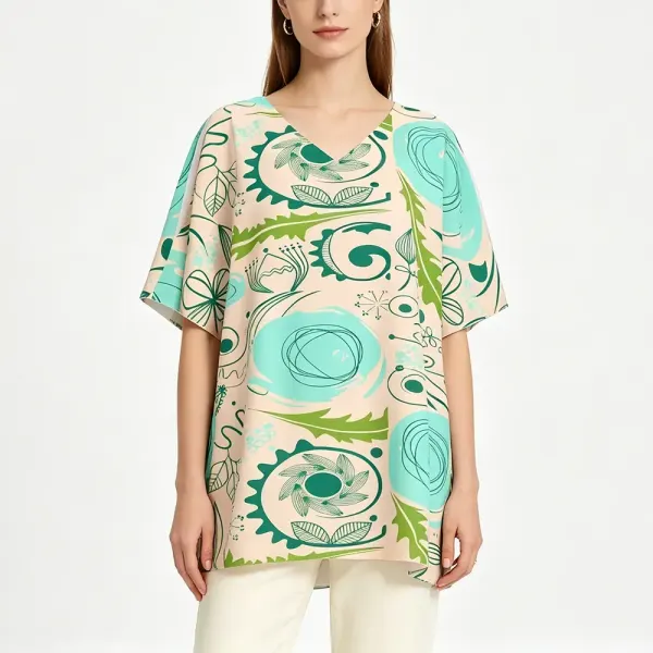 Women's Sexy Cold Shoulder V-Neck Shirt