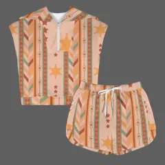 Women's Collared Half-Zip Top with Drawstring Shorts Set thumbnail 4